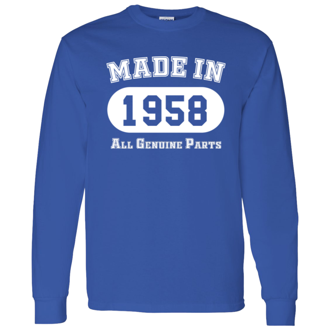 Made In 1958 All Genuine Parts - Long Sleeve Tee