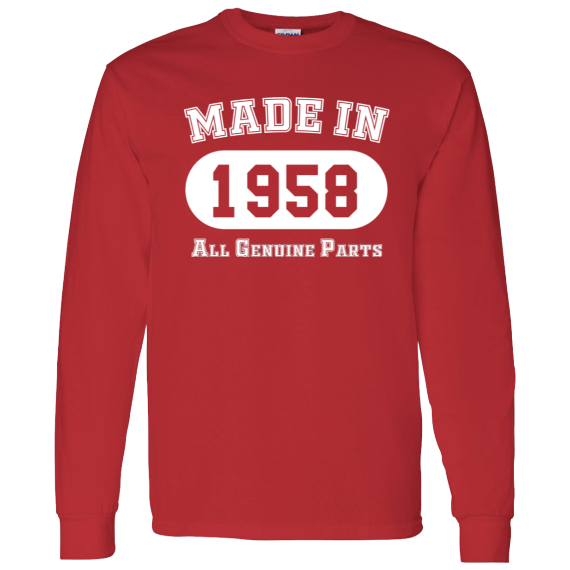 Made In 1958 All Genuine Parts - Long Sleeve Tee